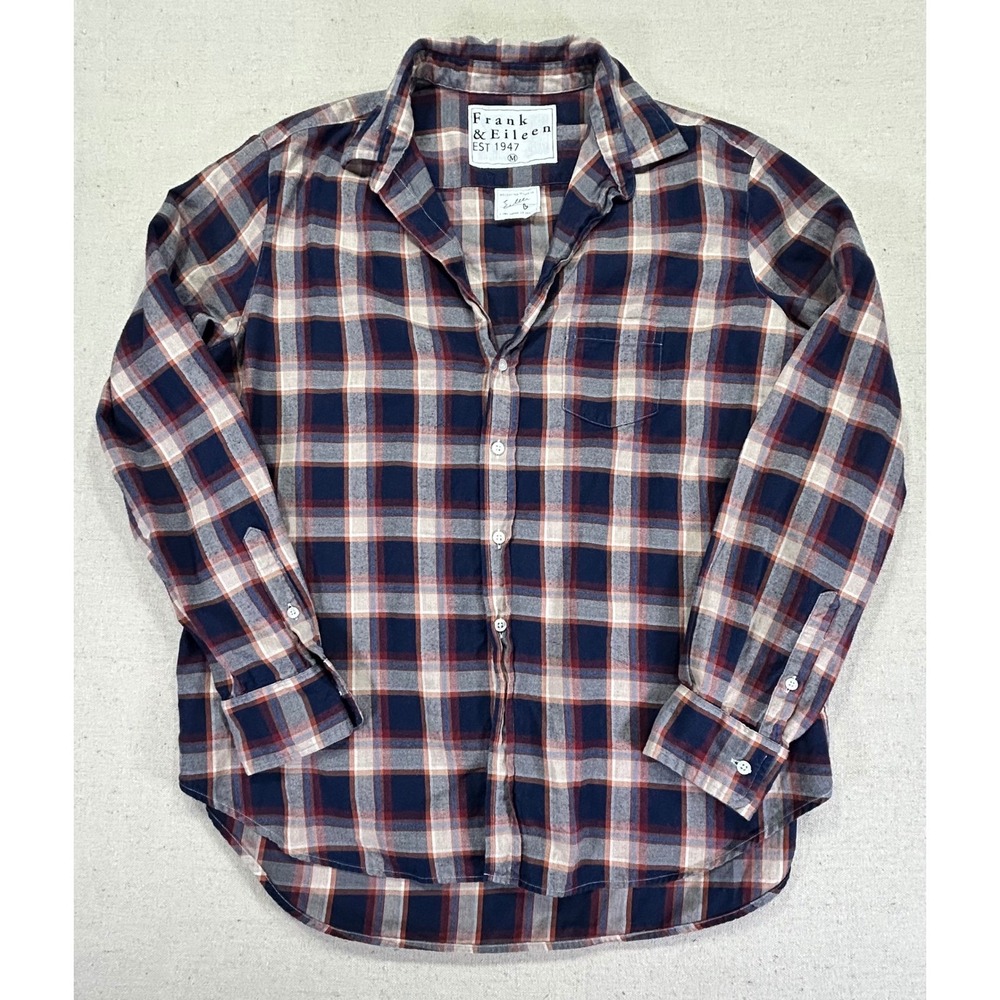 Frank & Eileen Women's Medium Plaid Button Shirt Flannel Top‎ ITAY
